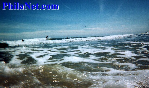 Surfers in the Atlantic Ocean
off of the New Jersey Coast